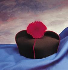 Monsignor Biretta - Purple Pom